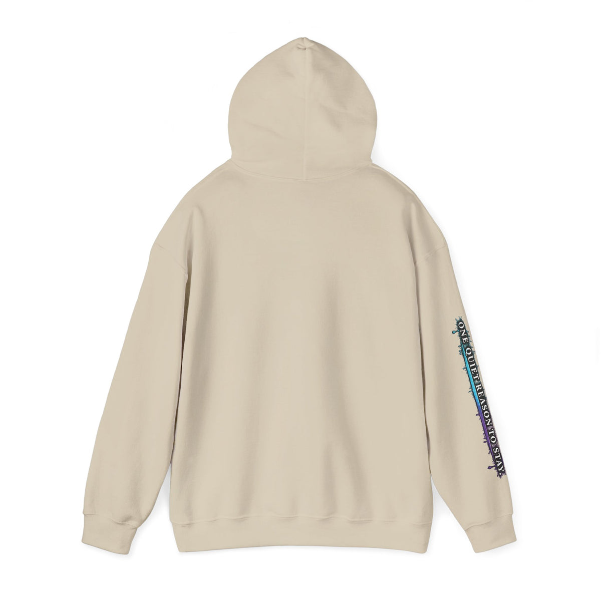 The Night Is Not Verdict hoodie | Grunge circular text design, sleeve print