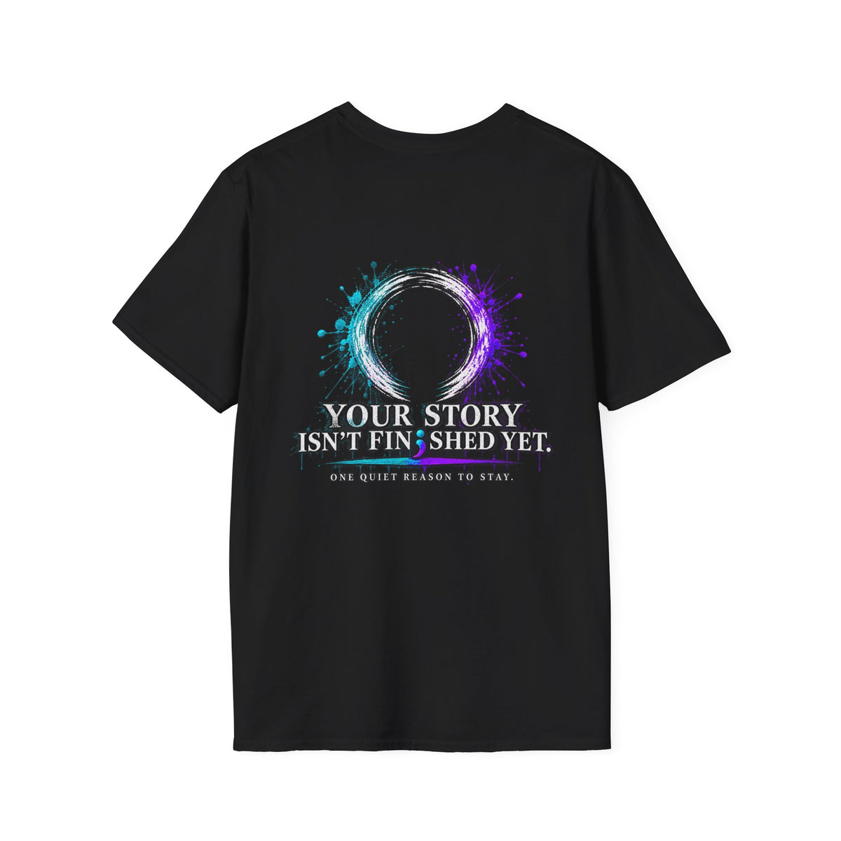 Skull Half Face Galaxy Circle T-Shirt | Your Story Isn't Finished Yet