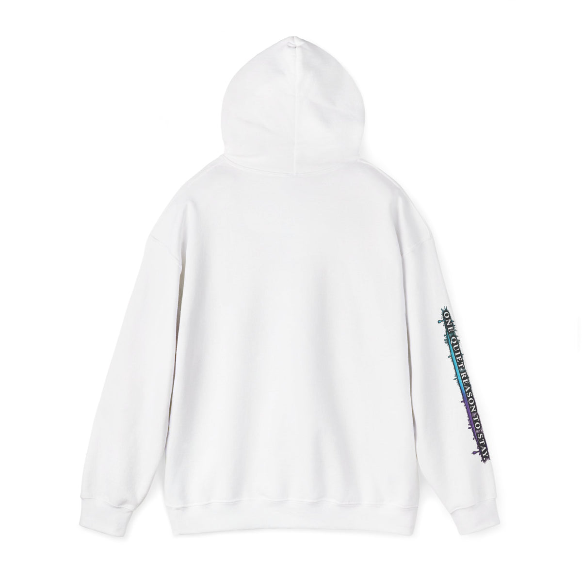 The Night Is Not Verdict hoodie | Grunge circular text design, sleeve print