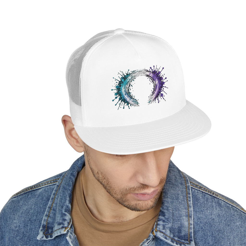 Galaxy Brushstroke Trucker Hat - Cosmic Circle Snapback