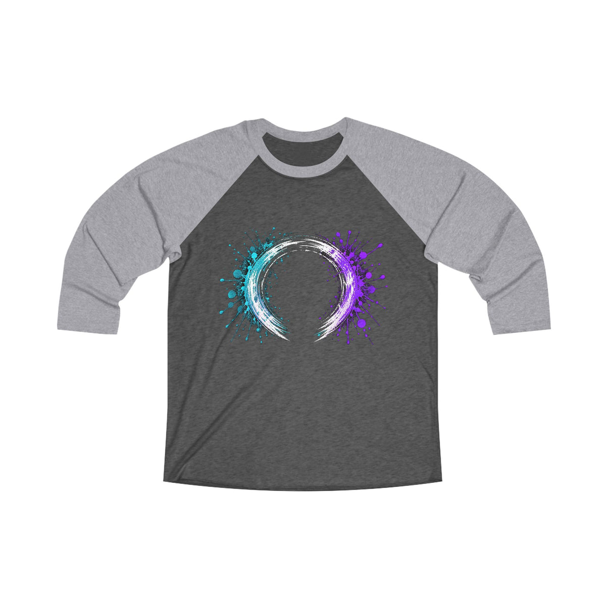 Galaxy Brush Circle Raglan Tee | Paint Stroke Cosmic Ring