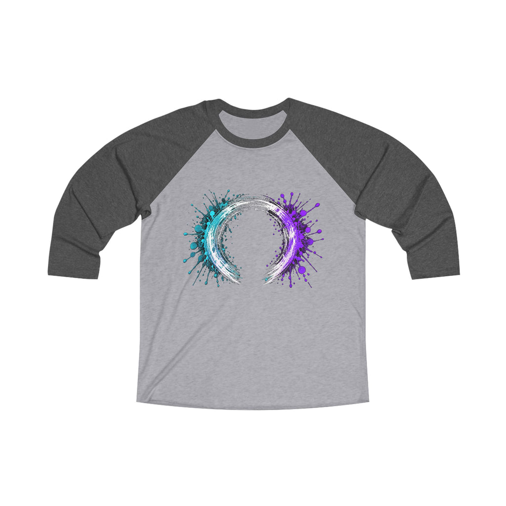 Galaxy Brush Circle Raglan Tee | Paint Stroke Cosmic Ring