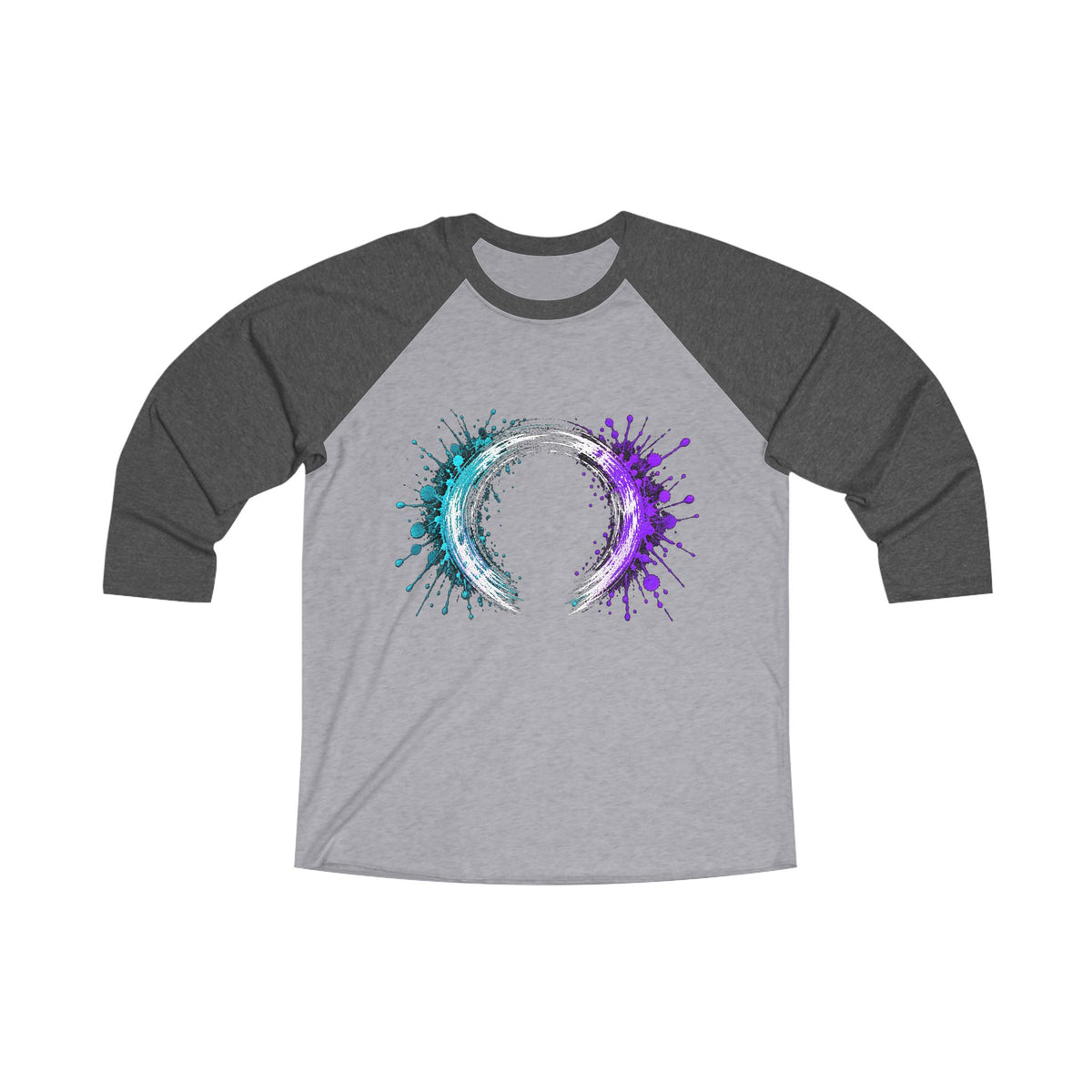 Galaxy Brush Circle Raglan Tee | Paint Stroke Cosmic Ring