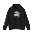 The Night Is Not Verdict hoodie | Grunge circular text design, sleeve print