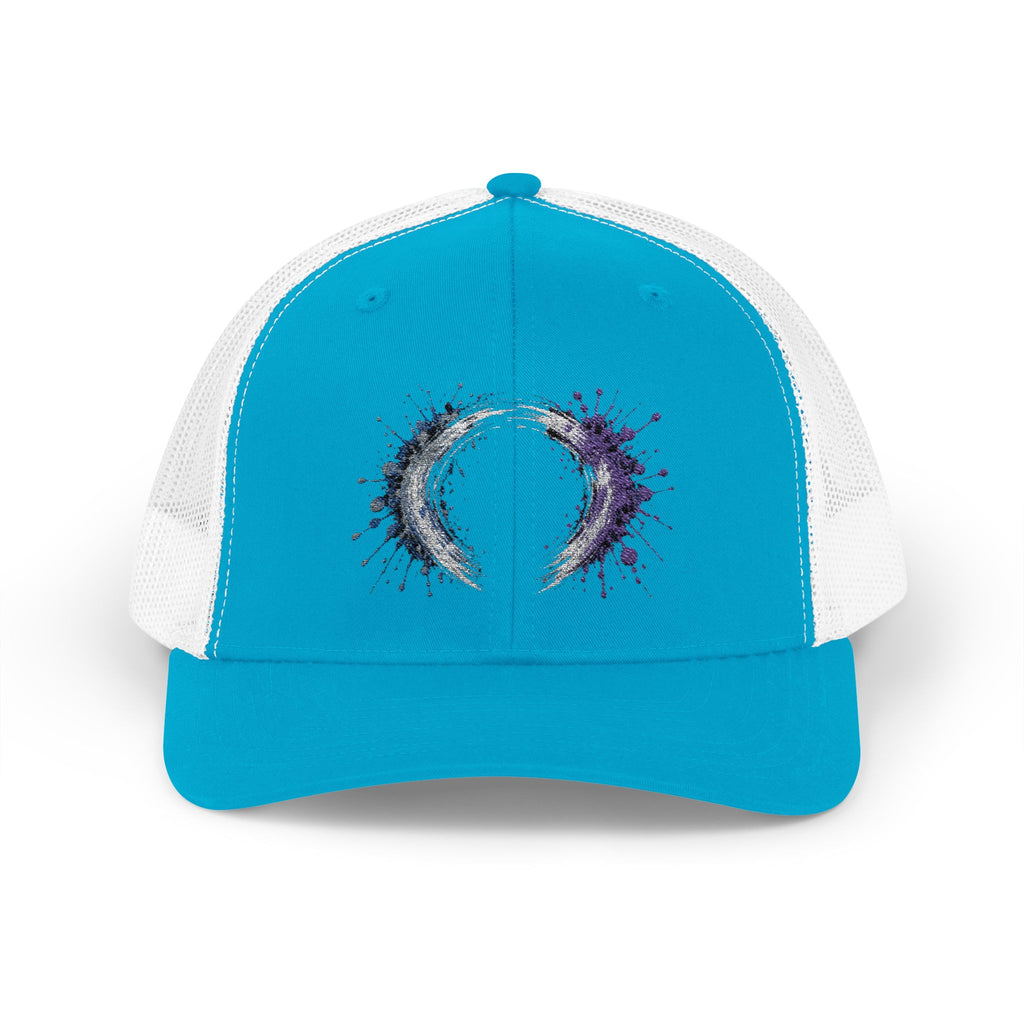 Galaxy Crescent Moon Snapback Trucker Cap | Cosmic Night Sky