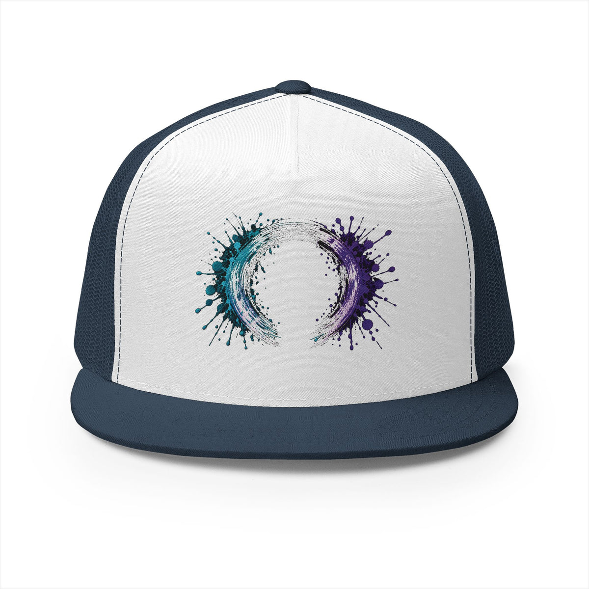 Galaxy Brushstroke Trucker Hat - Cosmic Circle Snapback