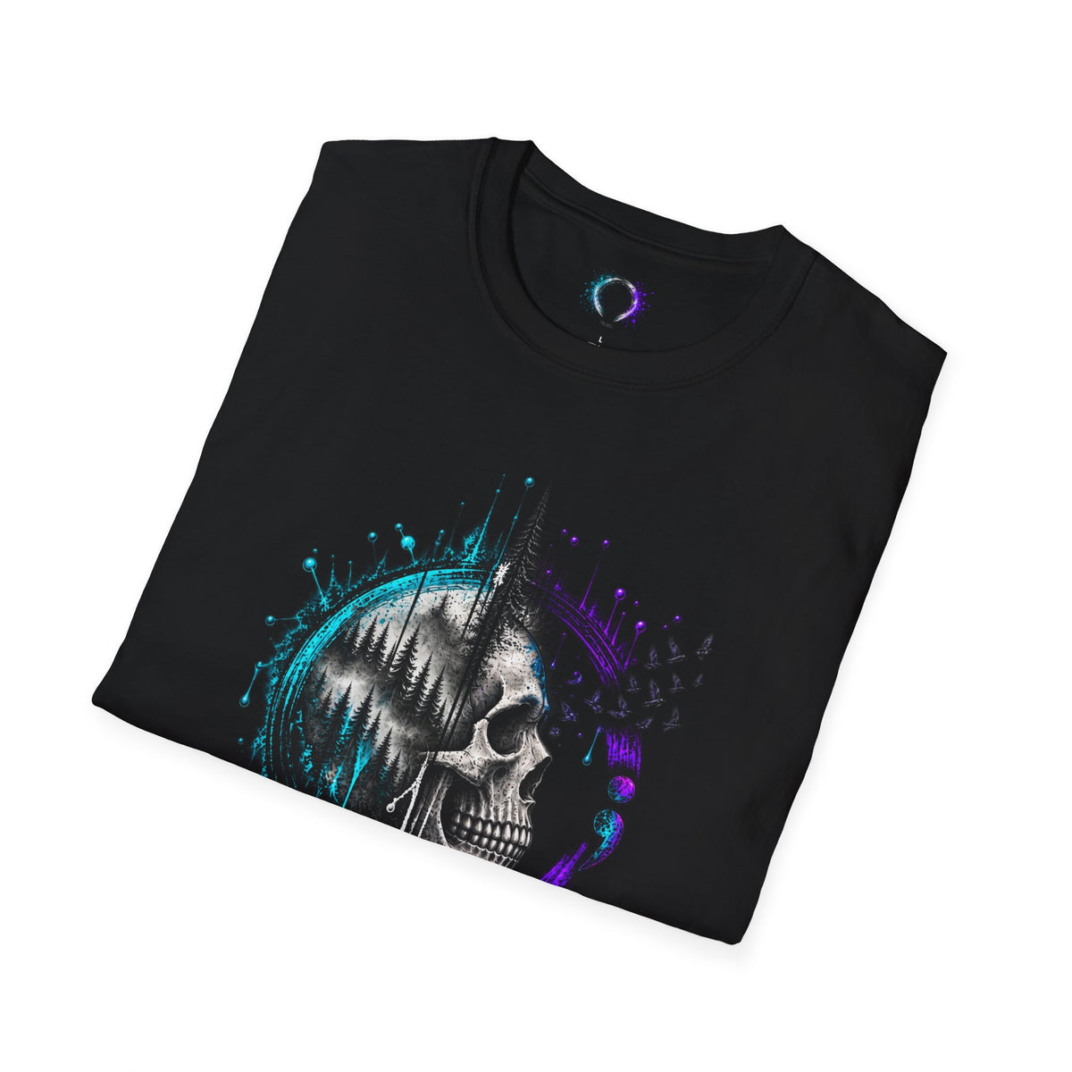 Skull Half Face Galaxy Circle T-Shirt | Your Story Isn't Finished Yet