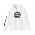 The Night Is Not Verdict hoodie | Grunge circular text design, sleeve print