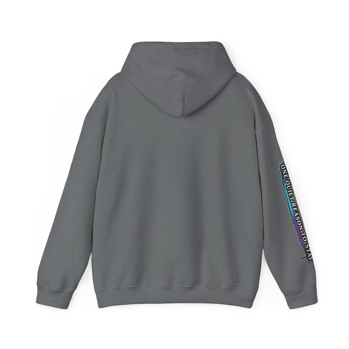 The Night Is Not Verdict hoodie | Grunge circular text design, sleeve print