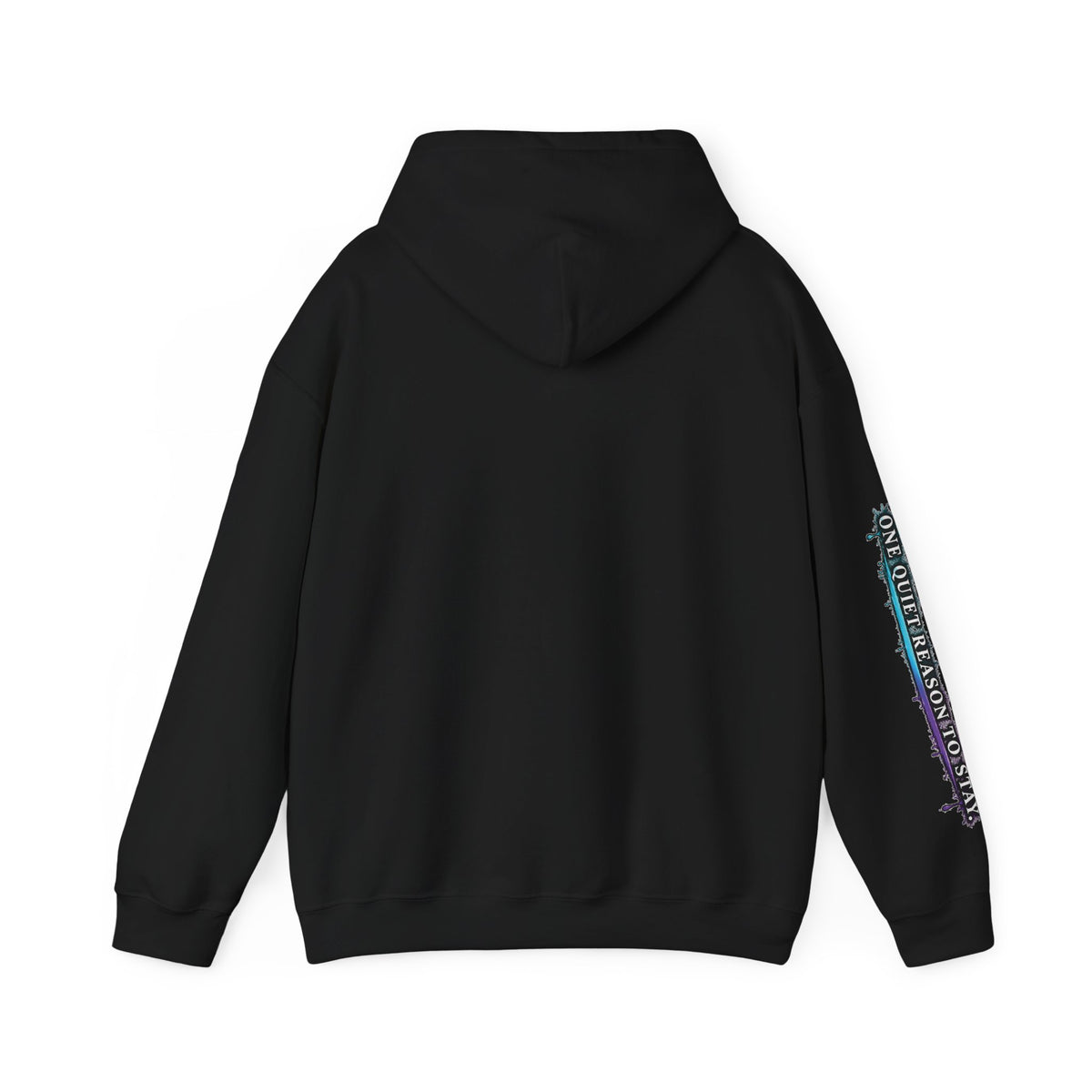 The Night Is Not Verdict hoodie | Grunge circular text design, sleeve print