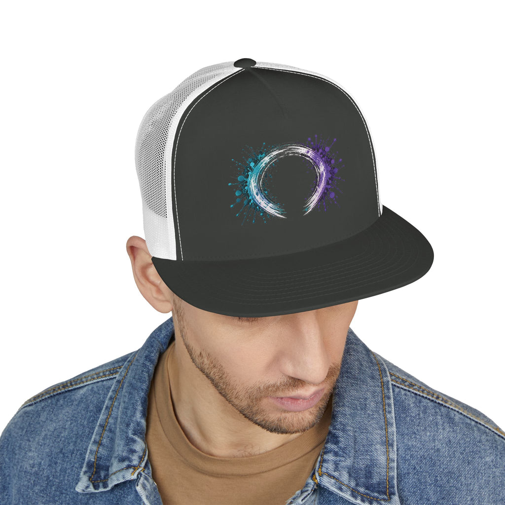 Galaxy Brushstroke Trucker Hat - Cosmic Circle Snapback