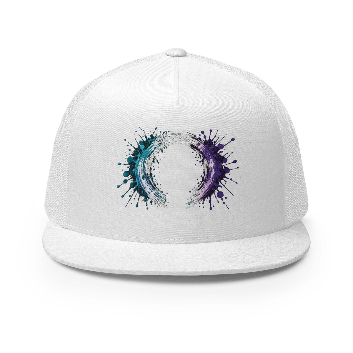 Galaxy Brushstroke Trucker Hat - Cosmic Circle Snapback