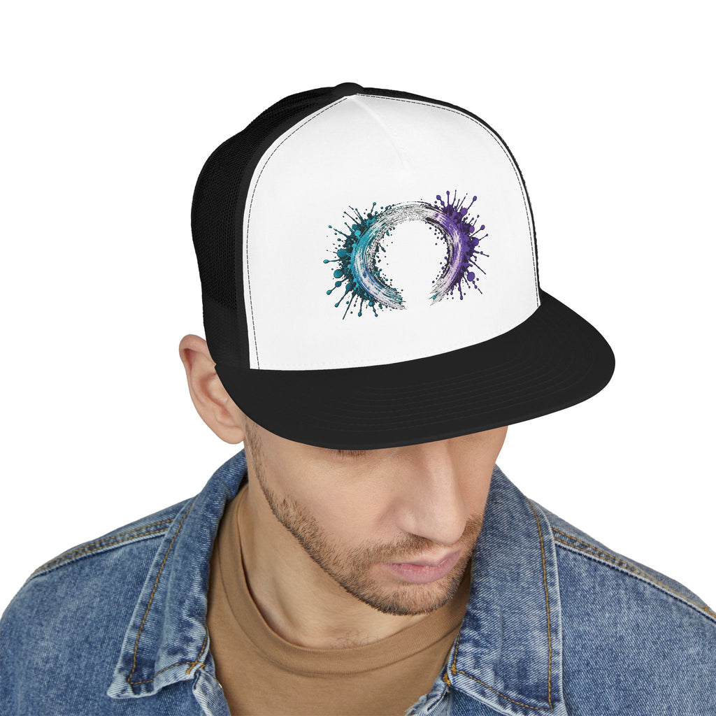 Galaxy Brushstroke Trucker Hat - Cosmic Circle Snapback