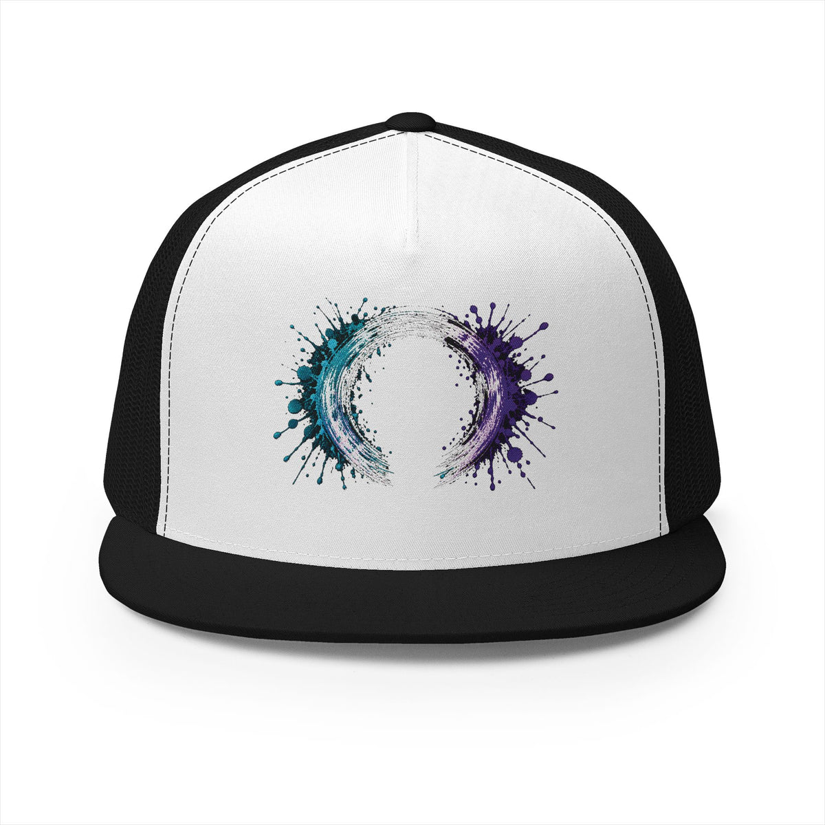 Galaxy Brushstroke Trucker Hat - Cosmic Circle Snapback