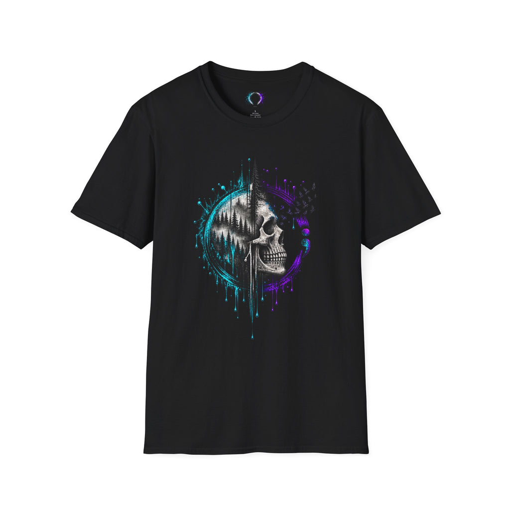 Skull Half Face Galaxy Circle T-Shirt | Your Story Isn't Finished Yet